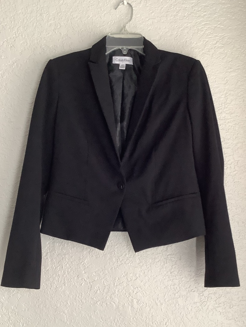 Calvin Klein Black Women's Single-Button Tailored Blazer